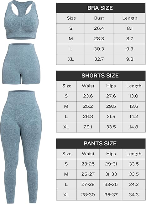 3 Piece Workout Sets for Women Butt Lifting Leggings with High Impact Sports Bra Gym Shorts - Image 6